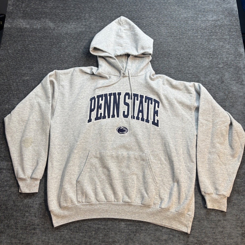 Hanes Penn State Nittany Lions Hoodie Mens XL Gray Pullover Sweatshirt NCAA